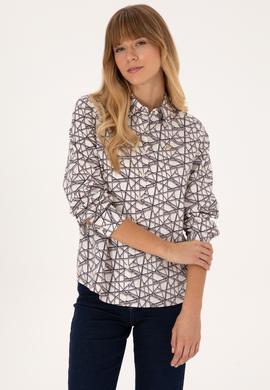 Kadın Krem Uzun Kollu Gömlek - 50316376014