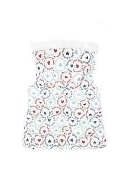 Kız Çocuk Krem Kalp Desenli Kapüşonlu Şişme Yelek - 50313176005