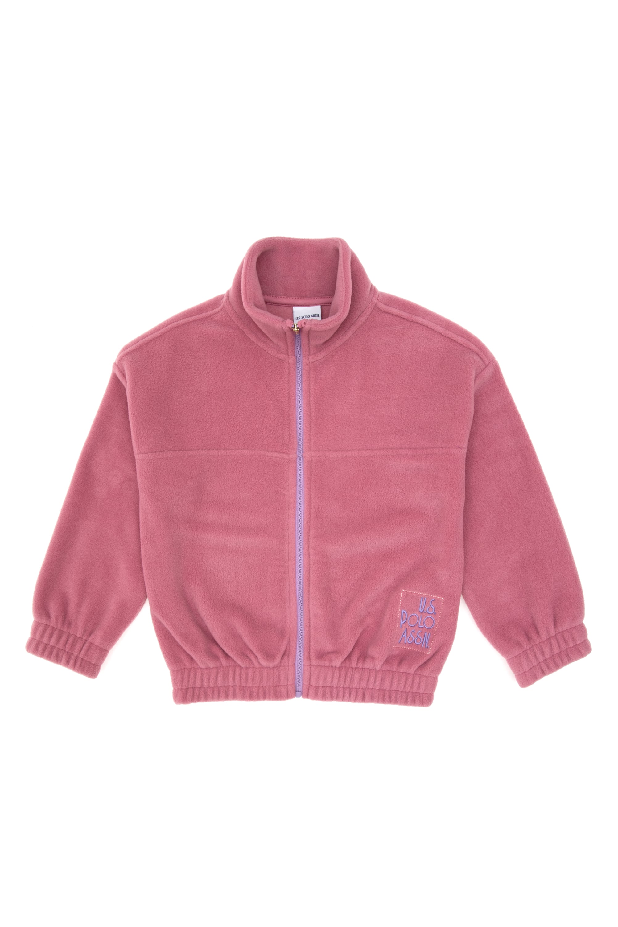 Kız Çocuk Pembe Fermuarlı Polar Sweatshirt
