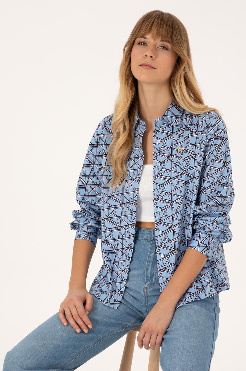 Kadın Açık Mavi Uzun Kollu Gömlek