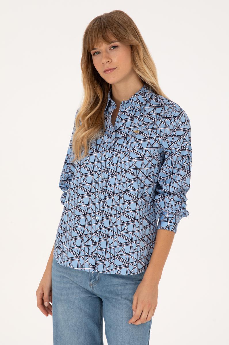 Kadın Açık Mavi Uzun Kollu Gömlek