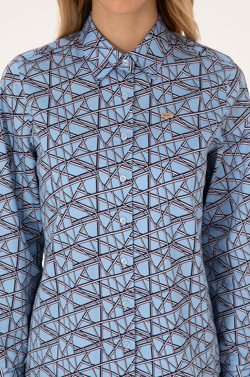Kadın Açık Mavi Uzun Kollu Gömlek