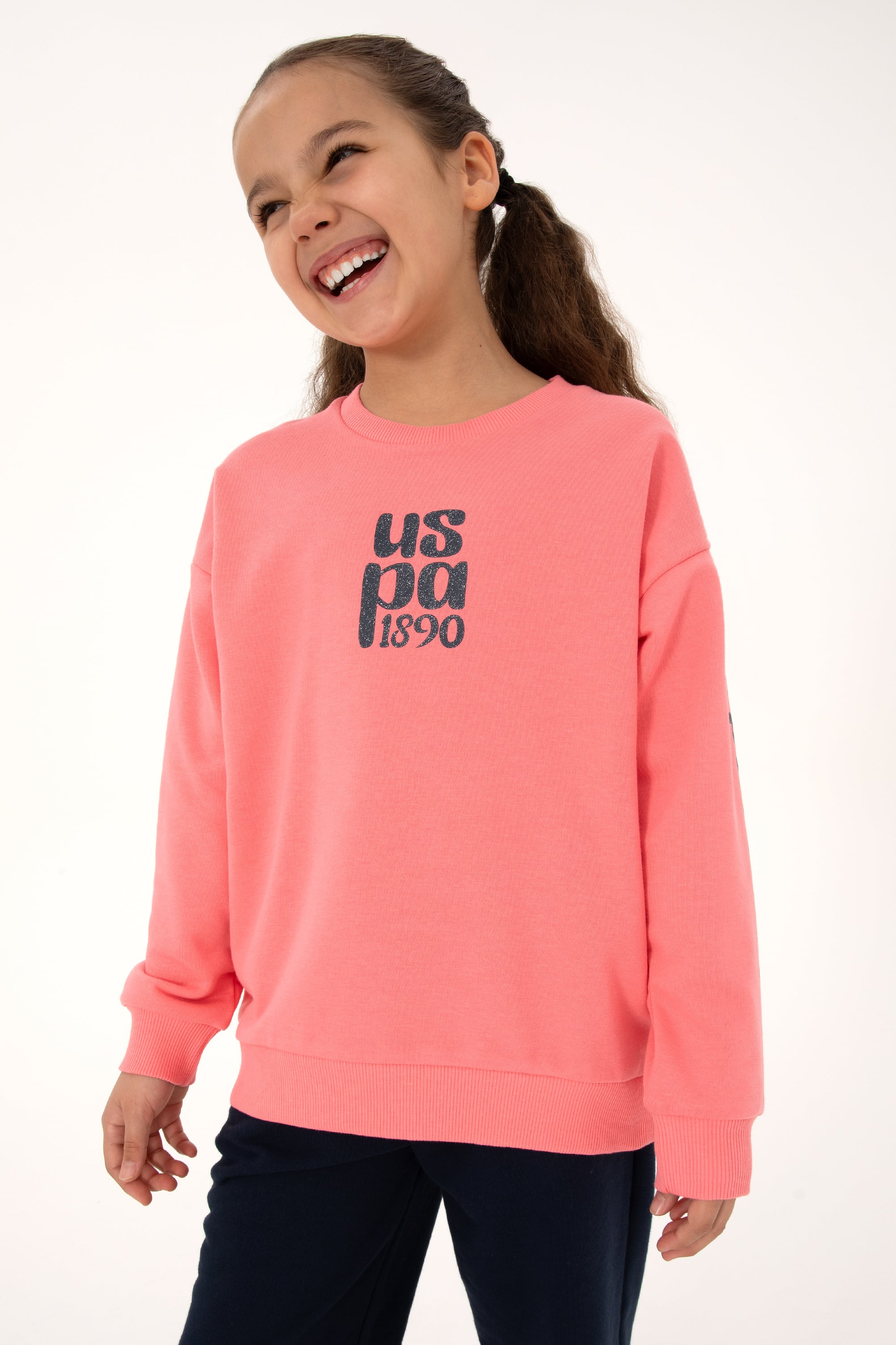 Kız Çocuk Neon Pembe Eşofman Takımı - Image 2