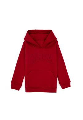 Kız Çocuk Koyu Frambuaz Kapüşonlu Şardonlu Basic Sweatshirt - 50314311067