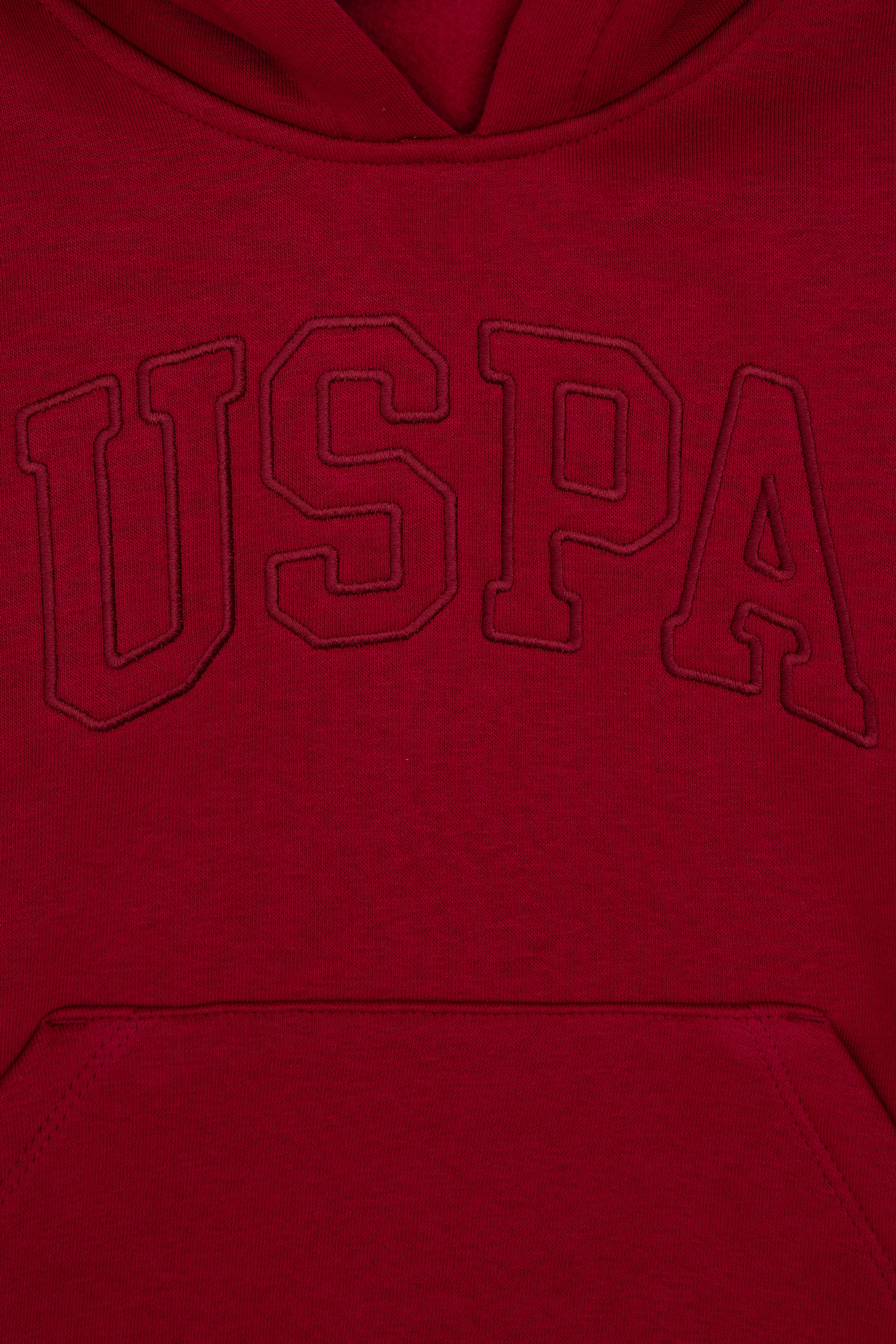 Kız Çocuk Koyu Frambuaz Kapüşonlu Şardonlu Basic Sweatshirt - Image 5
