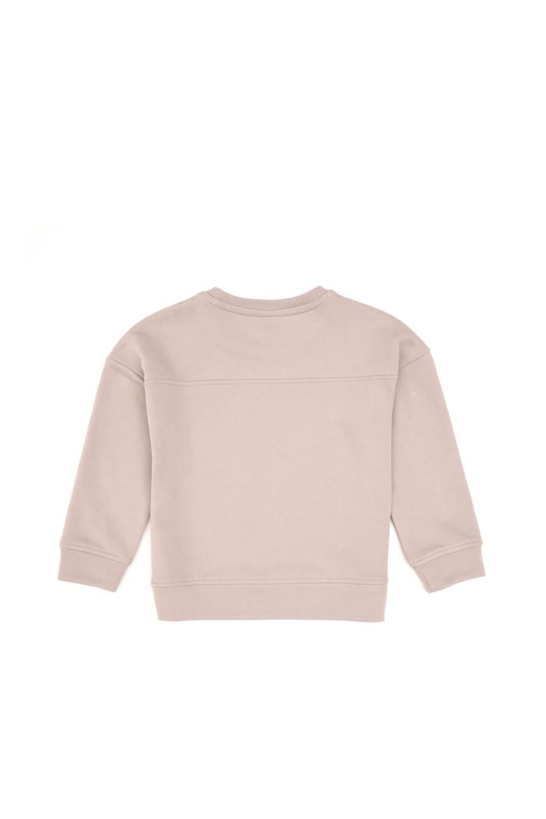 Kız Çocuk Taş Simli Baskı Detaylı Bisiklet Yaka Basic Sweatshirt - 50314289005