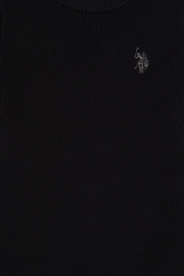 Kız Çocuk Siyah Bisiklet Yaka Basic Kazak - 50316842018