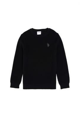 Kız Çocuk Siyah Bisiklet Yaka Basic Kazak - 50316842018