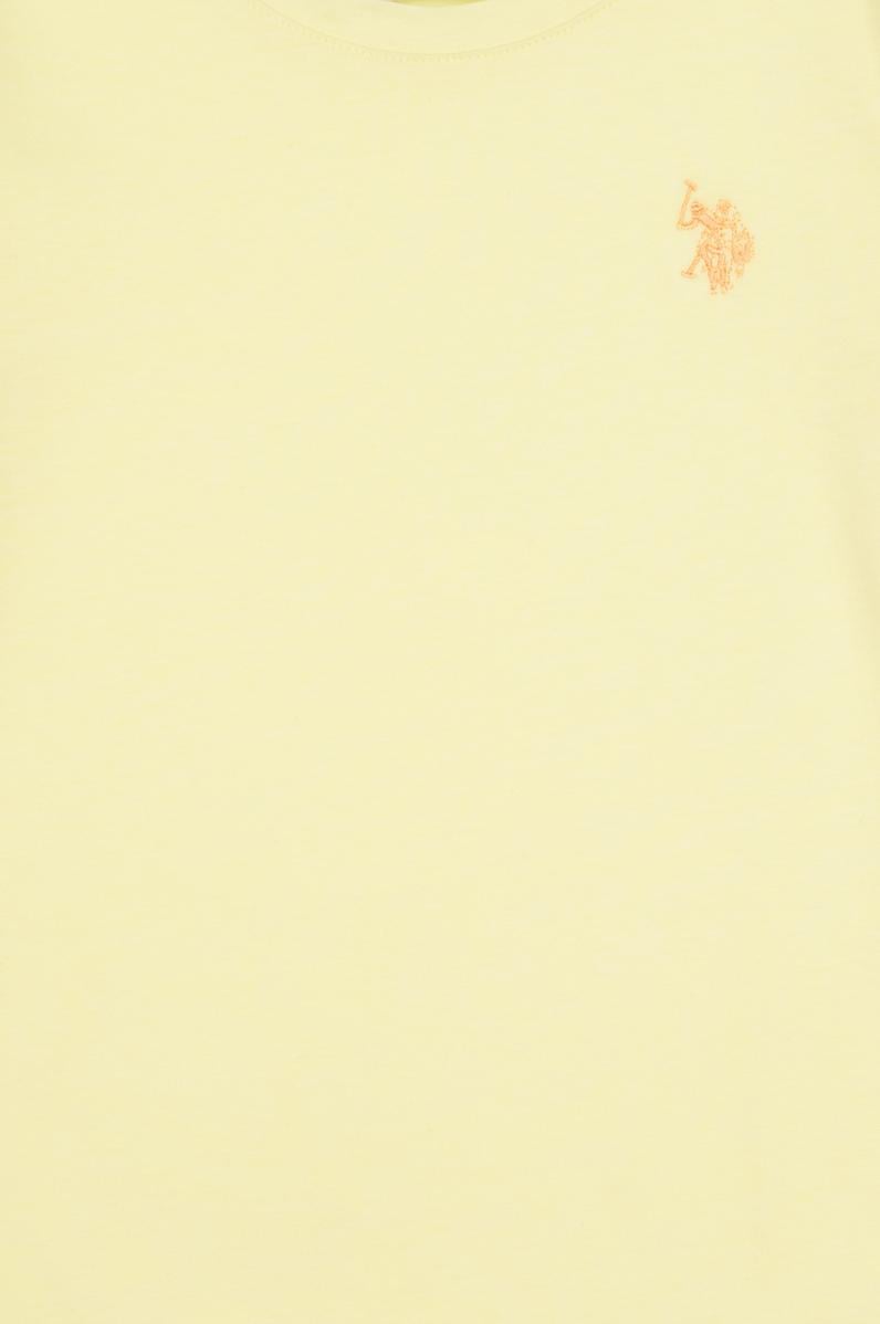 Kız Çocuk Sarı Bisiklet Yaka Basic Sweatshirt