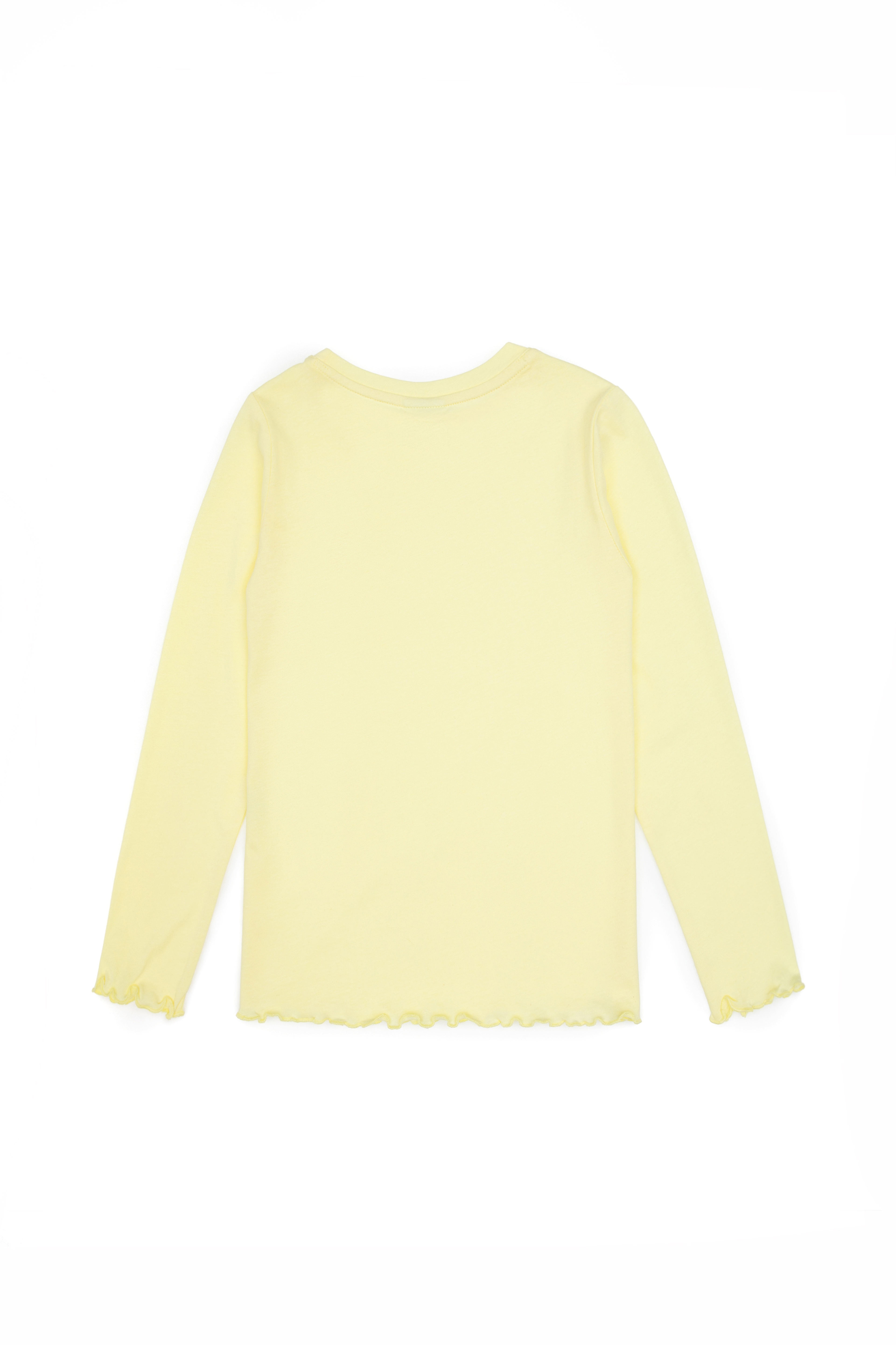 Kız Çocuk Sarı Bisiklet Yaka Basic Sweatshirt