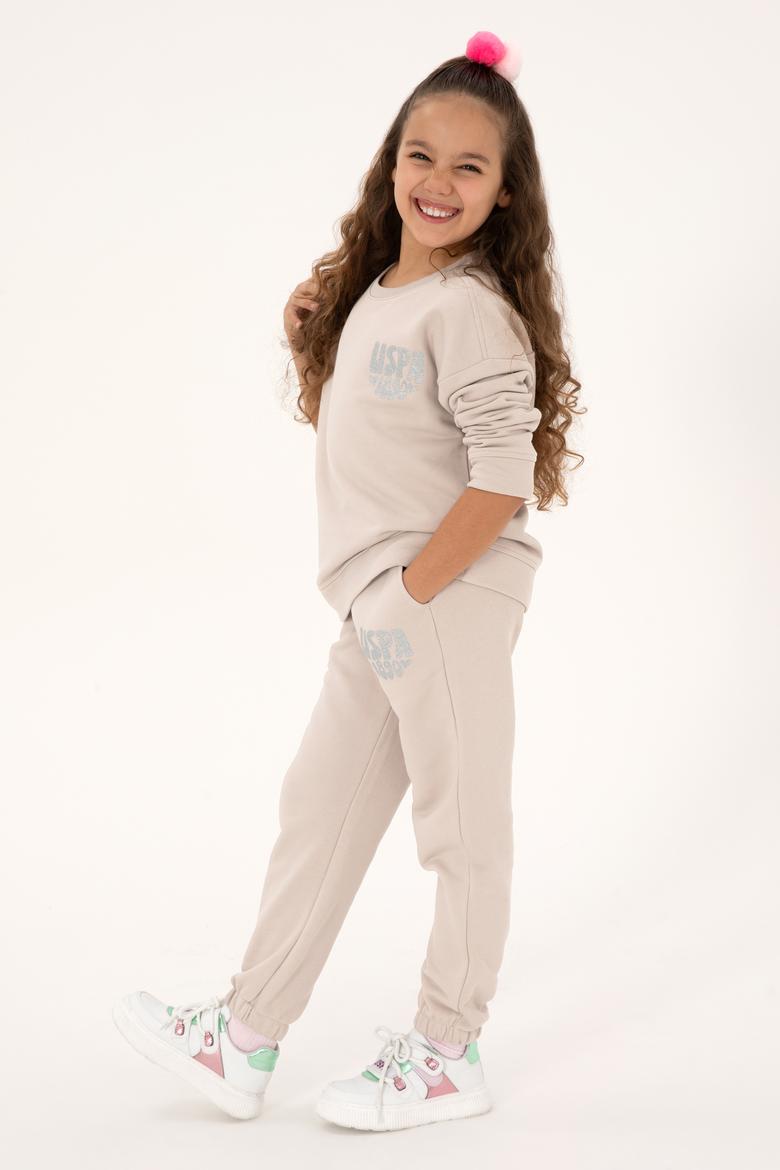 Kız Çocuk Taş Simli Baskı Detaylı Jogger Eşofman Altı - 50316849005