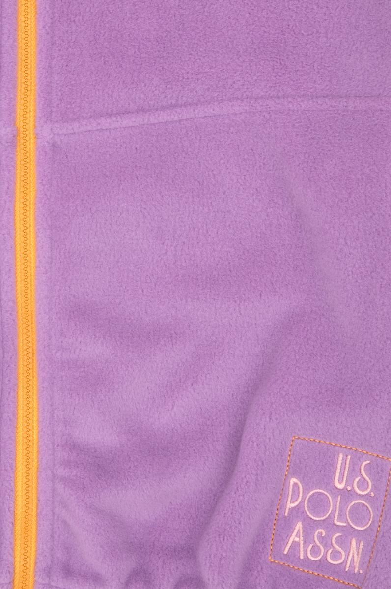 Kız Çocuk Lila Fermuarlı Polar Sweatshirt