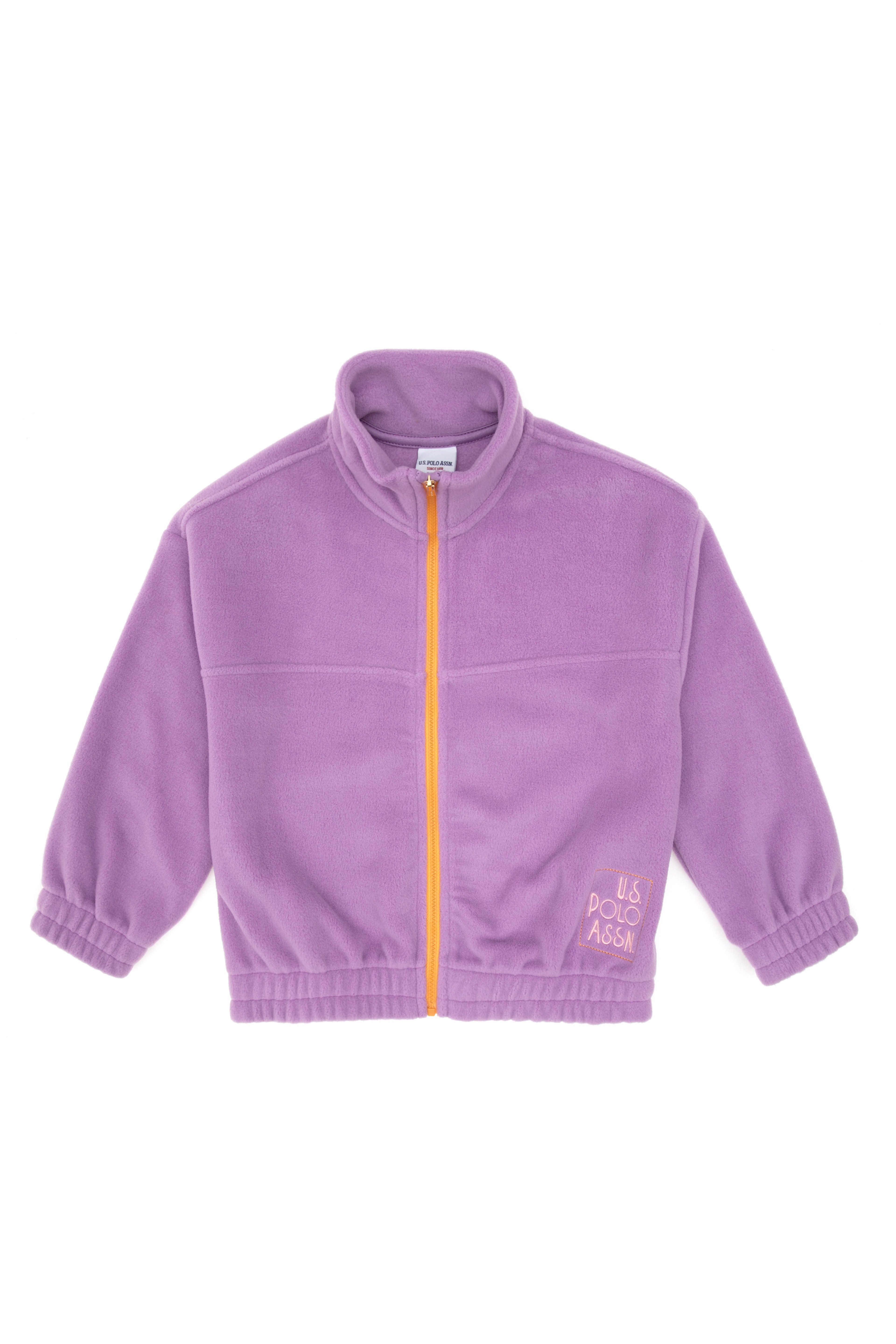 Kız Çocuk Lila Fermuarlı Polar Sweatshirt