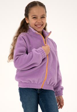 Kız Çocuk Lila Fermuarlı Polar Sweatshirt - 50318001003