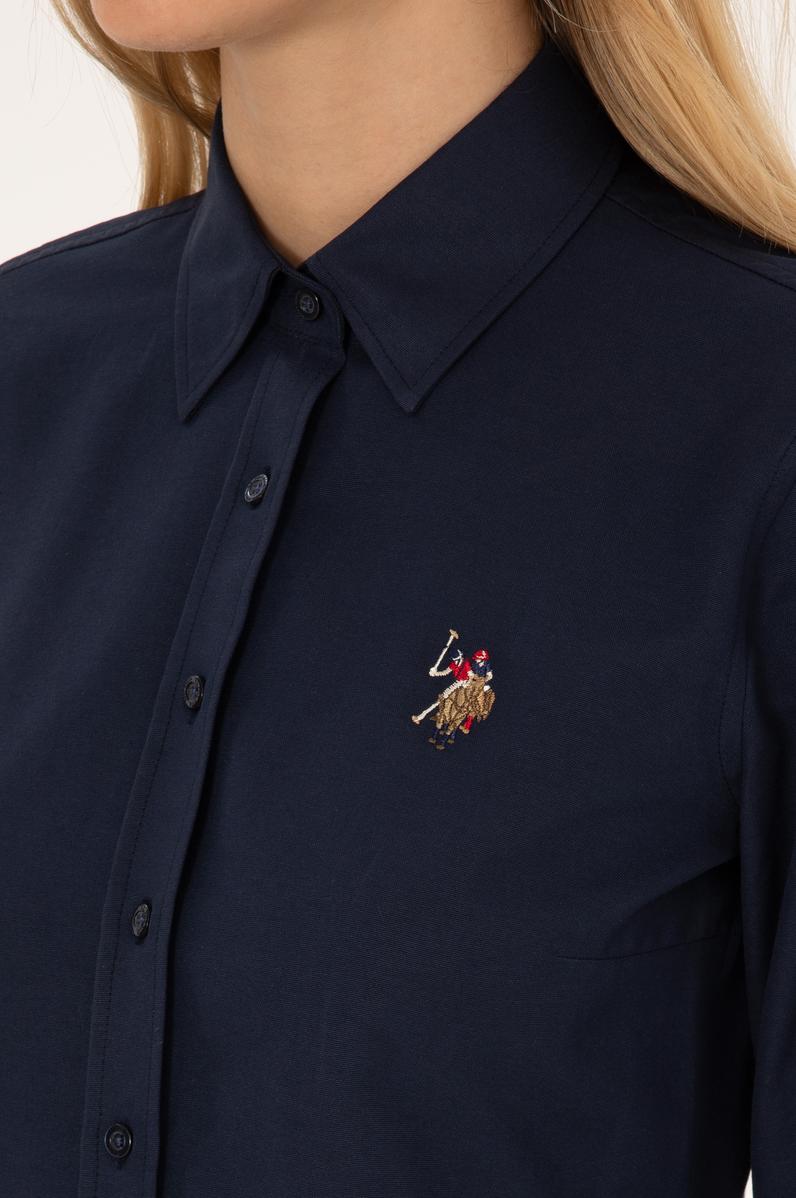 Kadın Lacivert Uzun Kollu Basic Gömlek