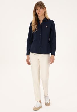 Kadın Lacivert Uzun Kollu Basic Gömlek - 50308043019