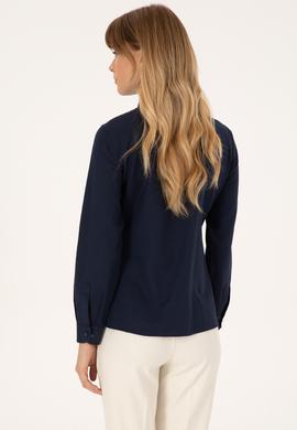 Kadın Lacivert Uzun Kollu Basic Gömlek - 50308043019