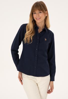 Kadın Lacivert Uzun Kollu Basic Gömlek - 50308043019