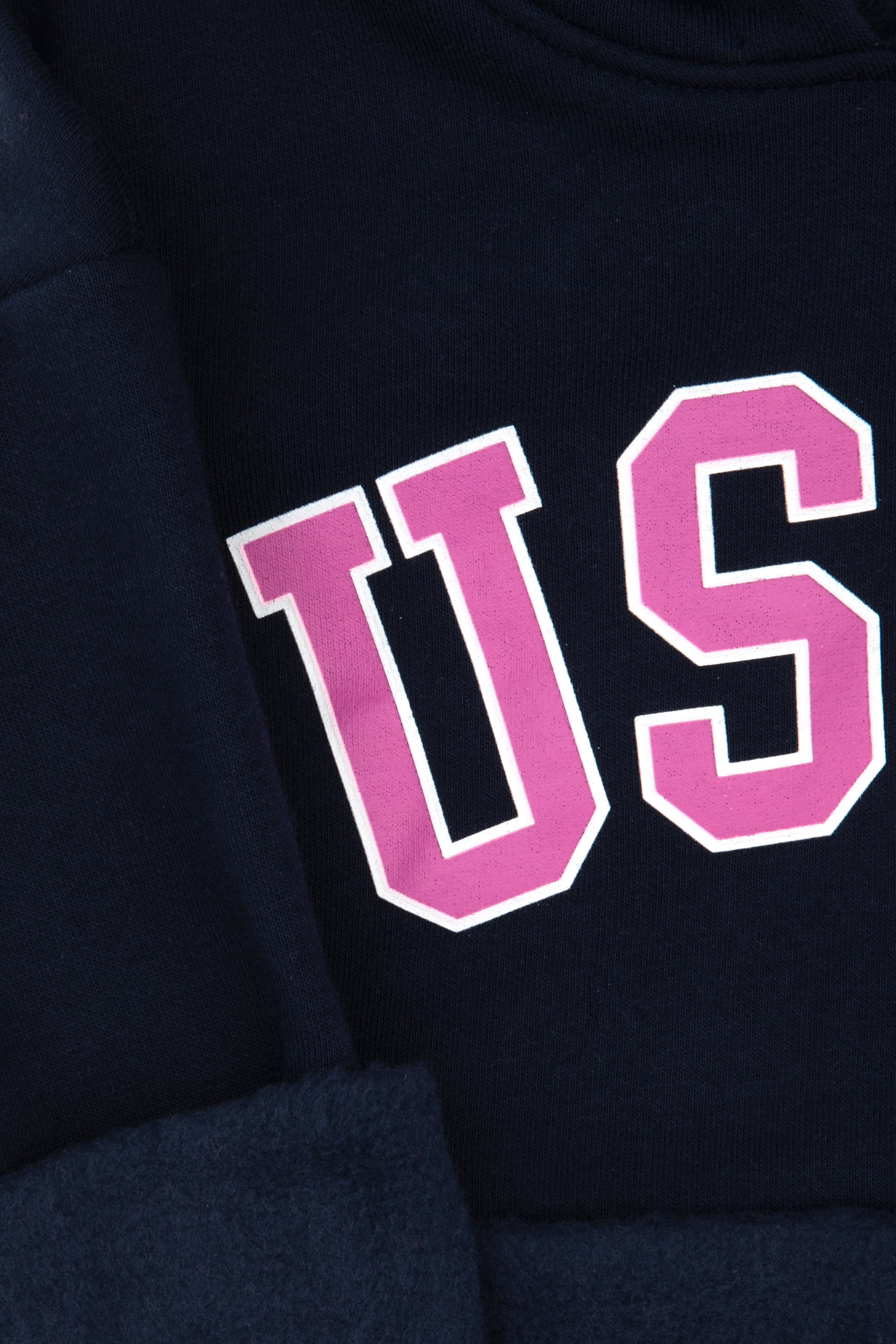 Kız Çocuk Lacivert Şardonlu Kapüşonlu Sweatshirt
