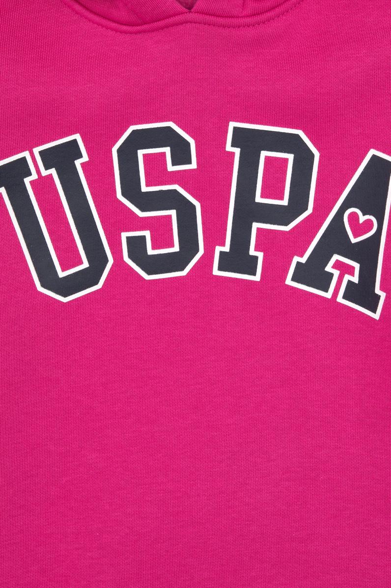 Kız Çocuk Şardonlu Kapüşonlu Pembe Sweatshirt