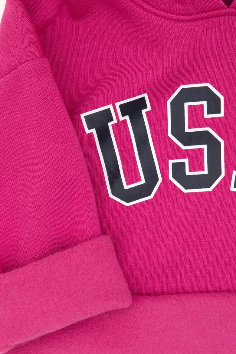 Kız Çocuk Şardonlu Kapüşonlu Pembe Sweatshirt - 50317890031