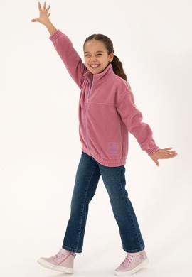 Kız Çocuk Pembe Fermuarlı Polar Sweatshirt - 50318001026