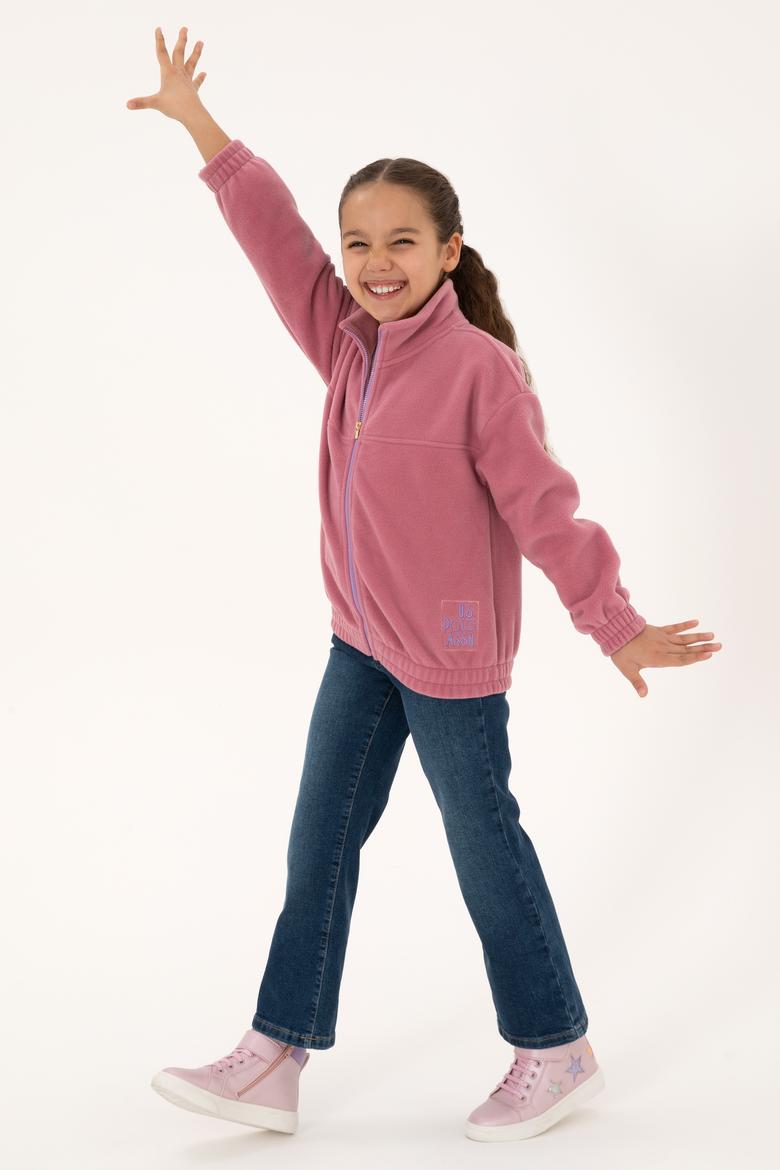 Kız Çocuk Pembe Fermuarlı Polar Sweatshirt - 50318001026