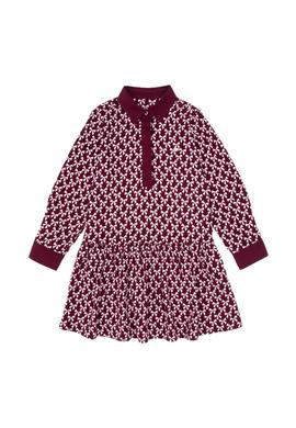 Kız Çocuk Bordo Dokuma Elbise - 50317641020