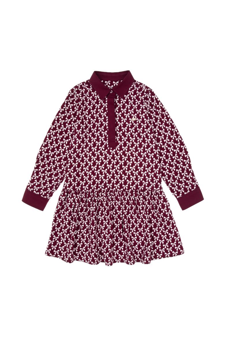 Kız Çocuk Bordo Dokuma Elbise - 50317641020