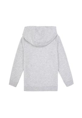 Kız Çocuk Açık Gri Melanj Kapüşonlu Fermuarlı Sweatshirt - 50316873011