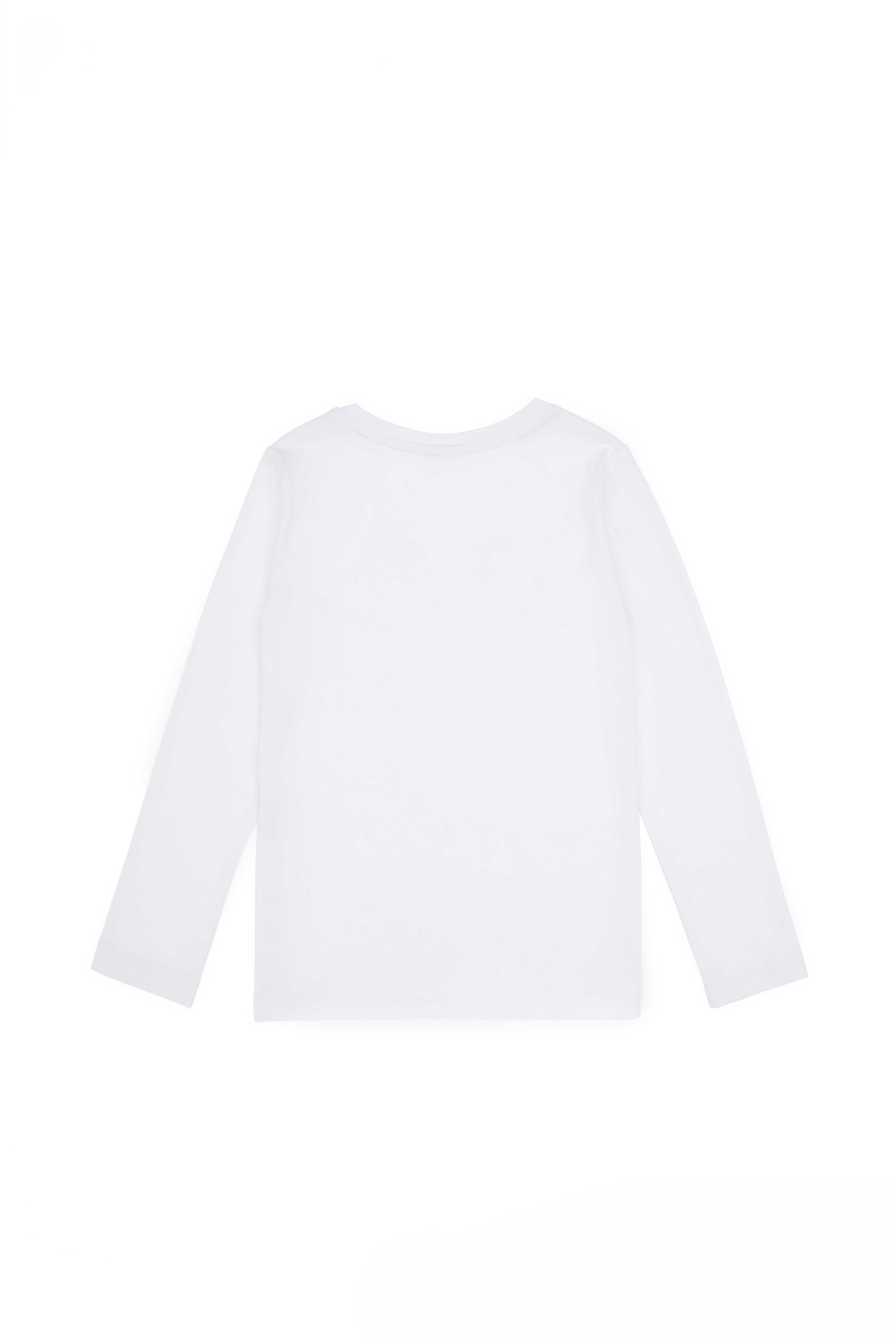 Kız Çocuk Beyaz Bisiklet Yaka Basic Sweatshirt