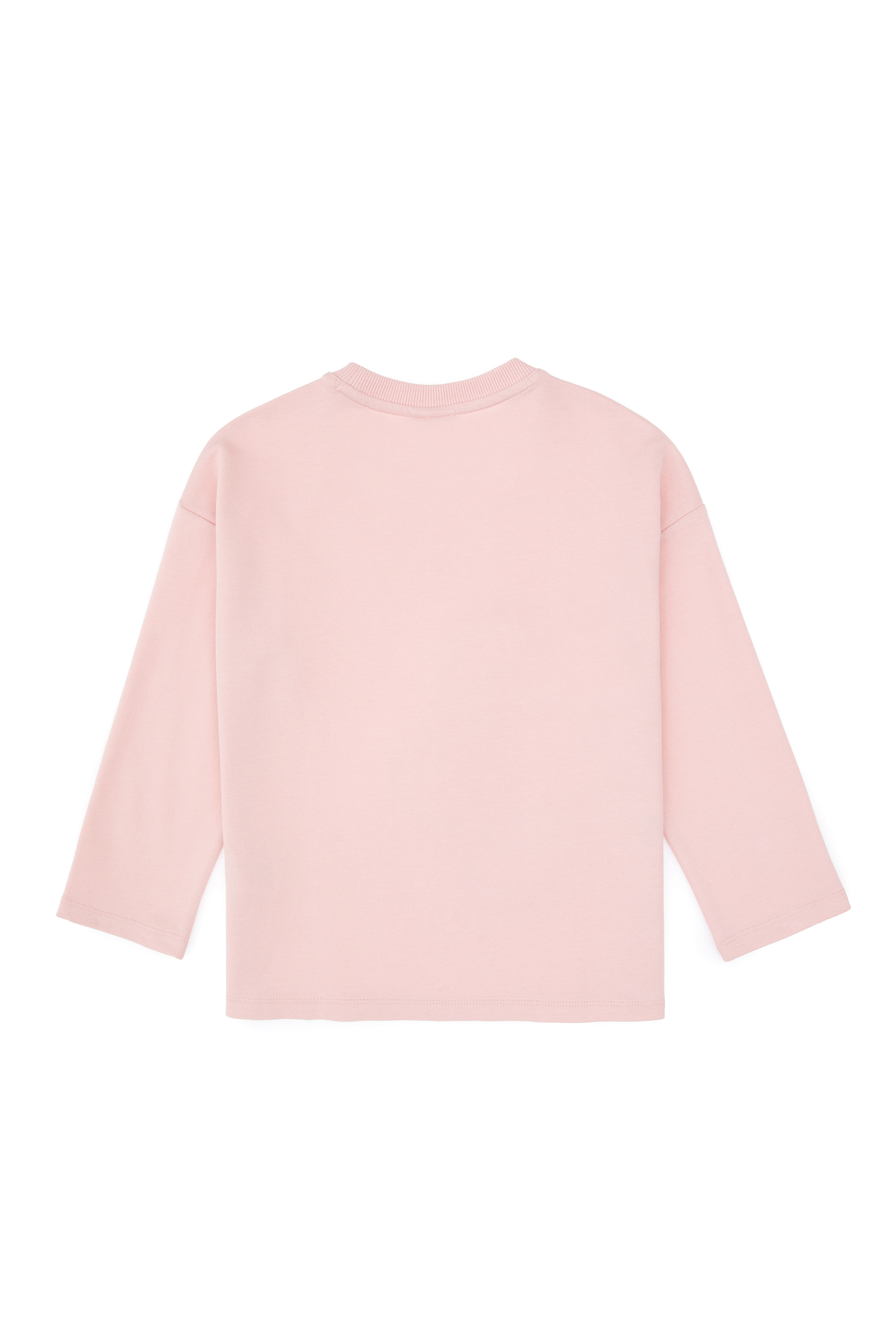 Kız Çocuk Pudra Bisiklet Yaka Sweatshirt - Image 5