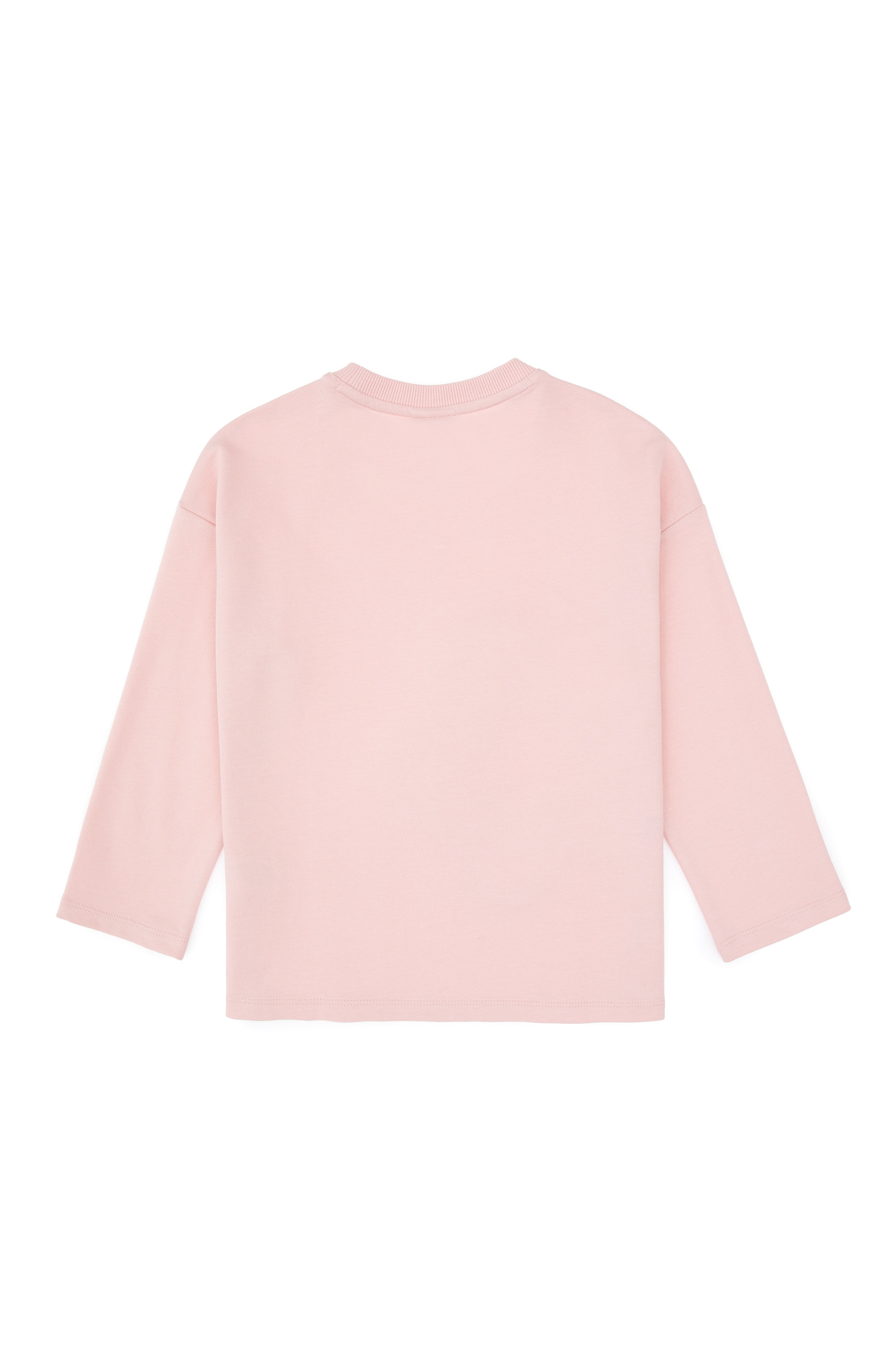 Kız Çocuk Pudra Bisiklet Yaka Sweatshirt