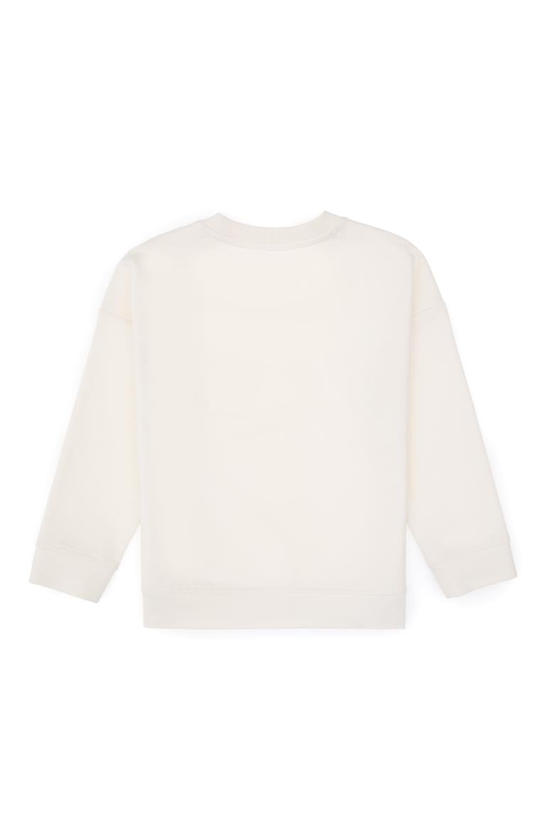 Kız Çocuk Krem Bisiklet Yaka Sweatshirt - 50317960024