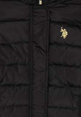 Kız Çocuk Siyah Kapüşonlu Kaban - 50313175016