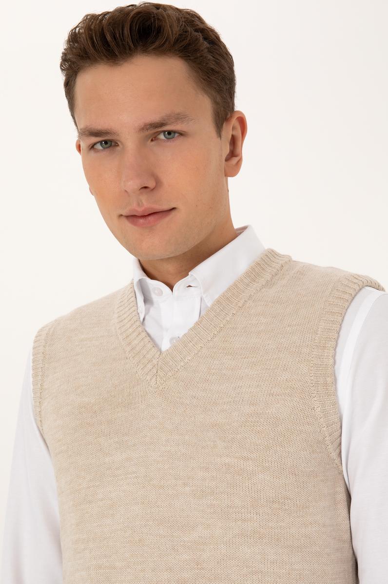 Erkek Koyu Bej Süveter