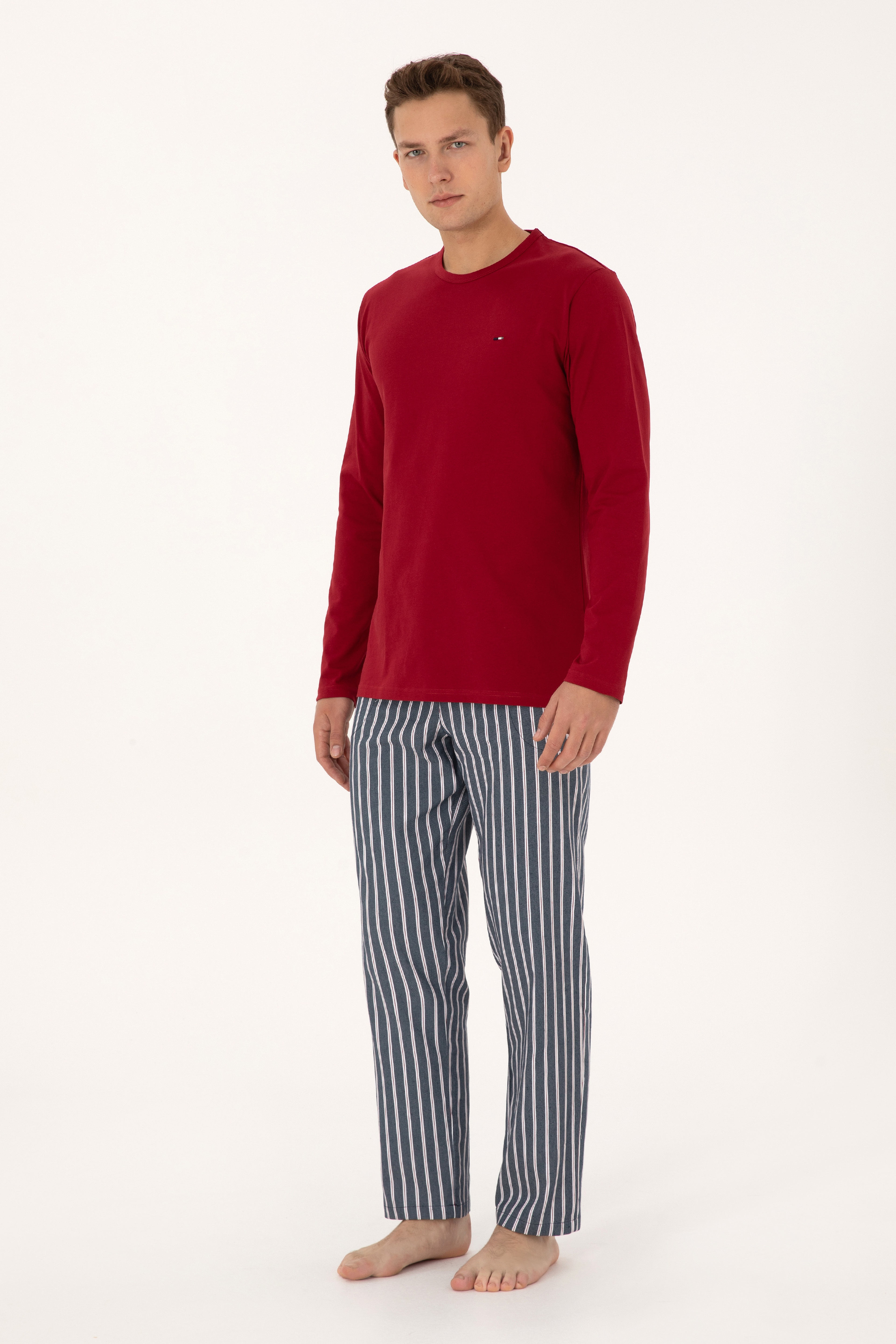 Erkek Bordo Pijama Takımı - Image 1