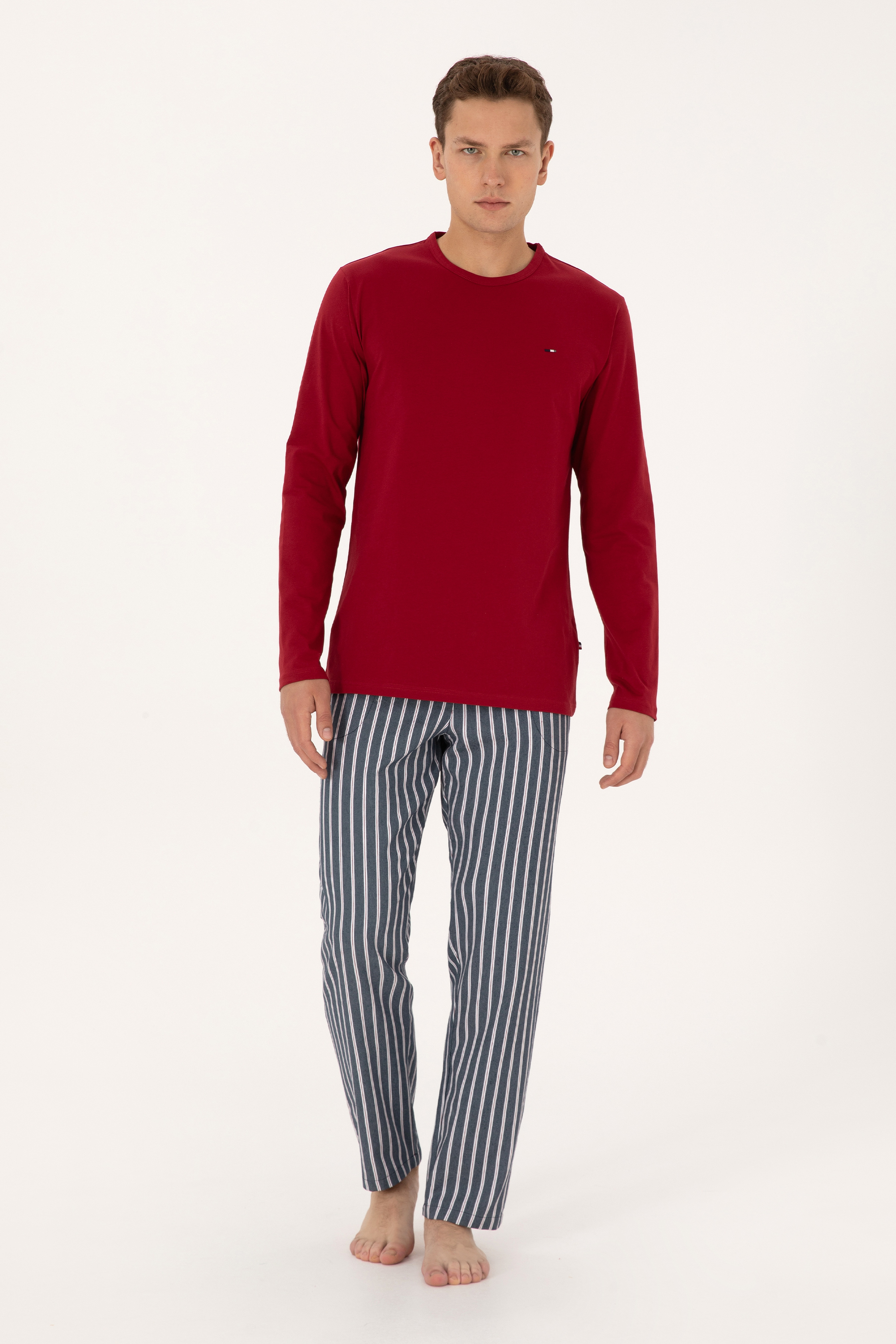 Erkek Bordo Pijama Takımı - Image 4