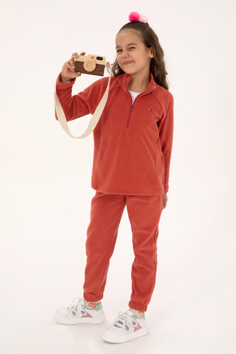 Kız Çocuk Gül Kurusu Jogger Polarlı Eşofman Altı - 50318804010