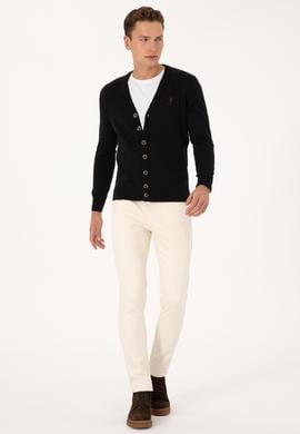 Erkek Siyah Basic Triko Hırka - 50313702019