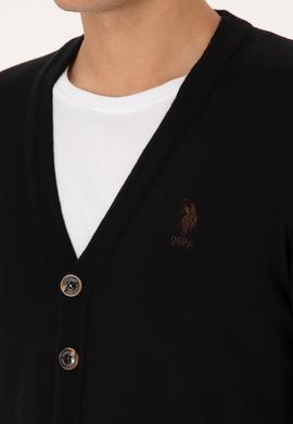 Erkek Siyah Basic Triko Hırka - 50313702019