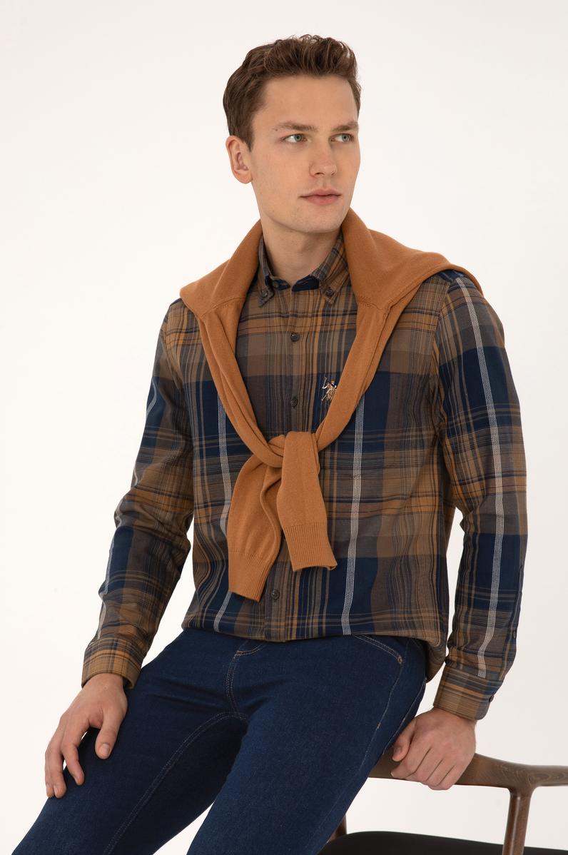 Erkek Camel Uzun Kollu Gömlek