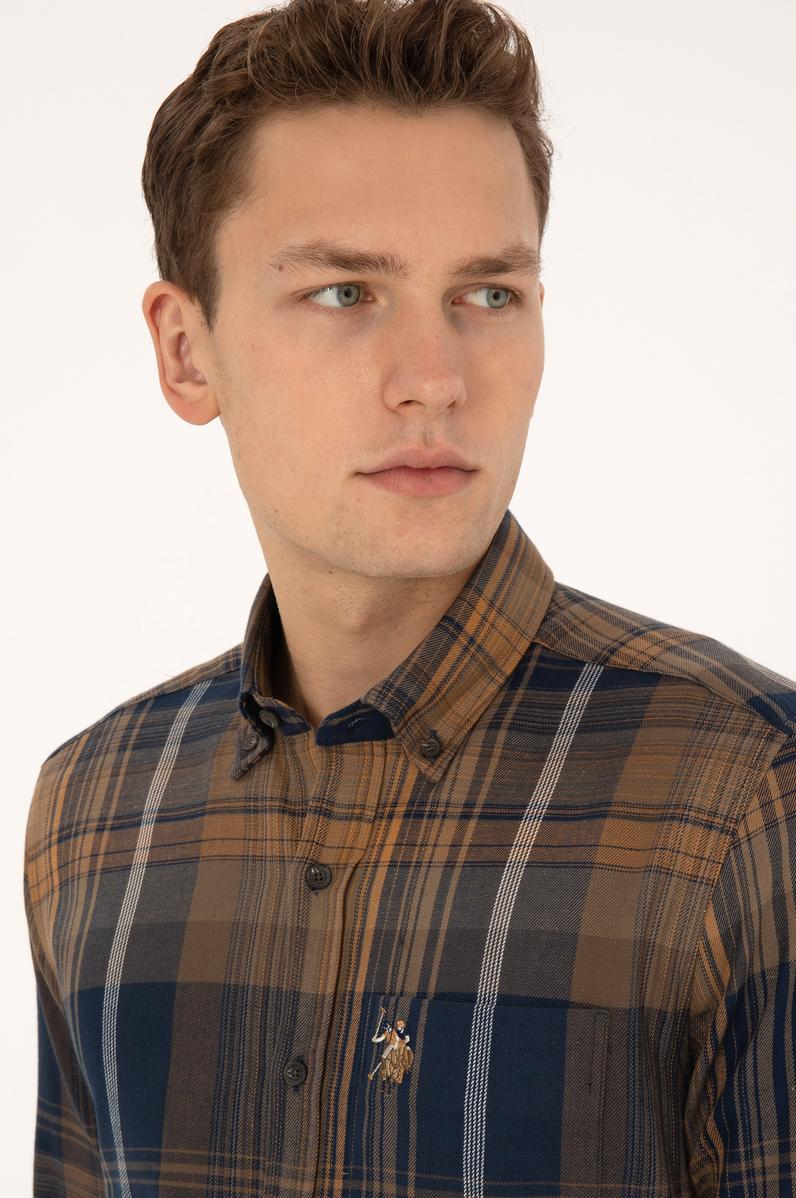 Erkek Camel Uzun Kollu Gömlek