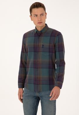 Erkek Koyu Yeşil Uzun Kollu Gömlek - 50308217018