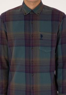 Erkek Koyu Yeşil Uzun Kollu Gömlek - 50308217018