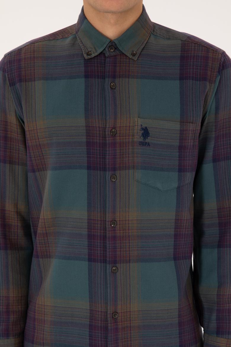 Erkek Koyu Yeşil Uzun Kollu Gömlek - 50308217018