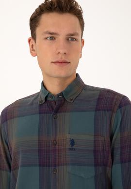 Erkek Koyu Yeşil Uzun Kollu Gömlek - 50308217018