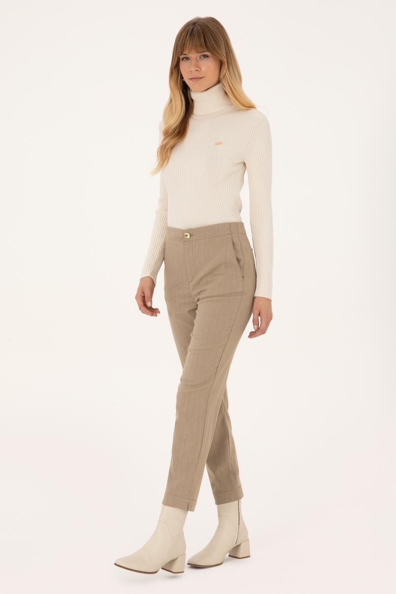 Kadın Camel Kanvas Pantolon - 50309281012