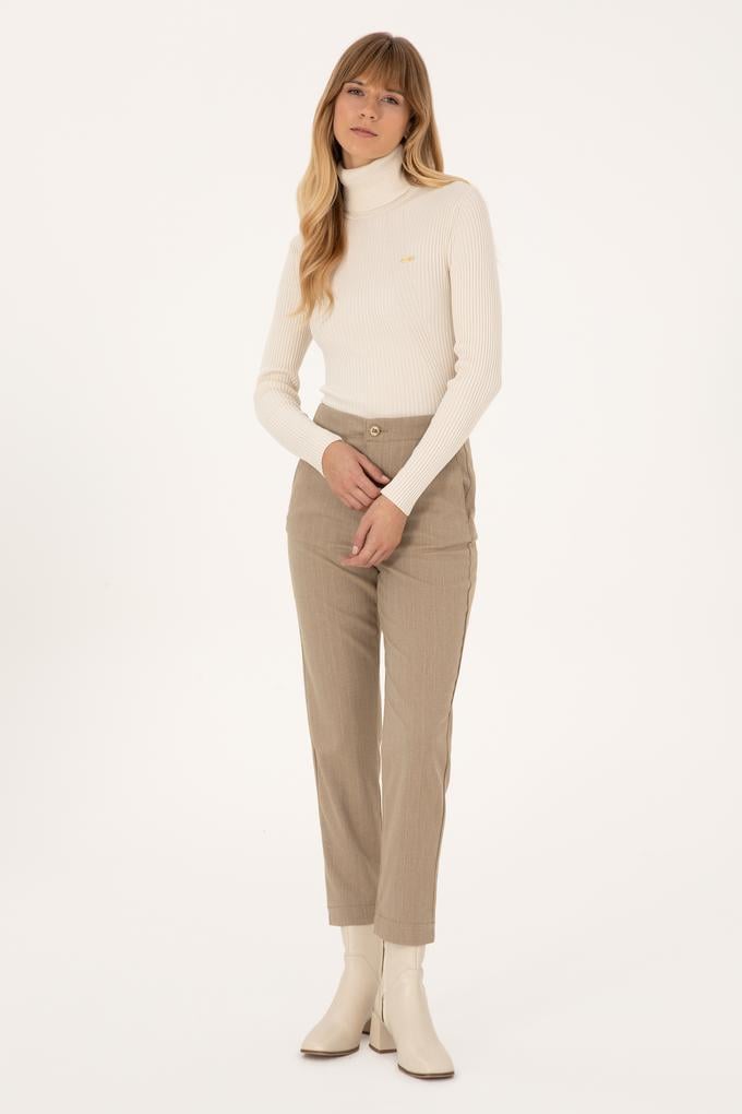 Kadın Camel Kanvas Pantolon