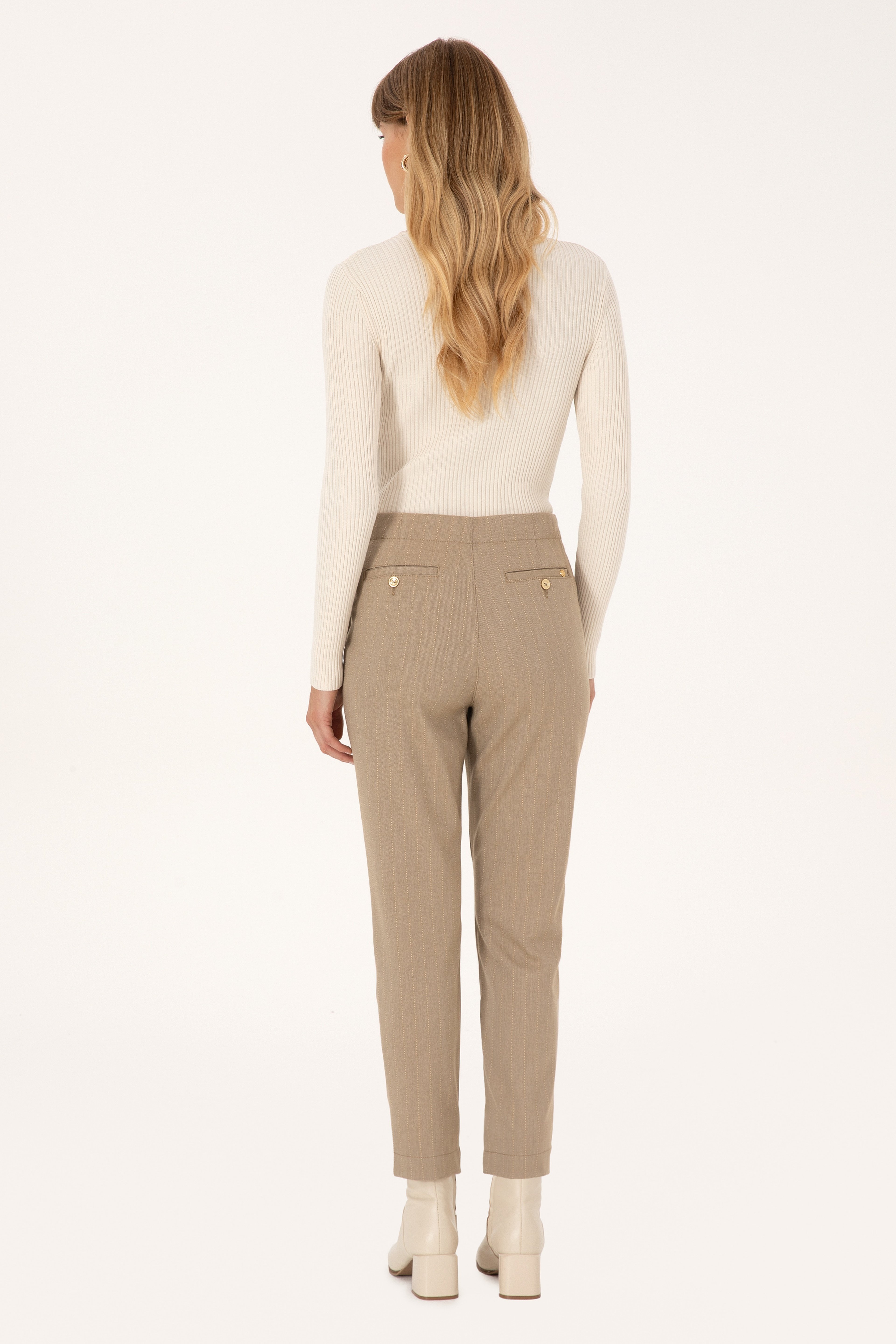 Kadın Camel Kanvas Pantolon - Image 4